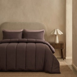 OHS Coverless 10.5 Tog Reversible Duvet Set, Coffee/Natural - Double - thumbnail 1