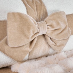 OHS Bow Wrapped Cushion - Natural/Cream - thumbnail 2