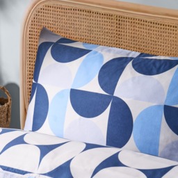 OHS Moroccan Abstract Duvet Cover Set, Navy - Double - thumbnail 3