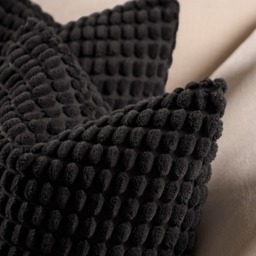 OHS 2 Pack Bobble Textured Cushion Covers, 45 x 45cm - Black - thumbnail 2