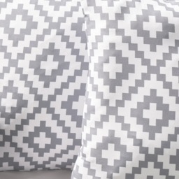 OHS Indoor/Outdoor Geo Print Cushion Covers with Cushion Pads, 4 Pack - Grey/White - thumbnail 5