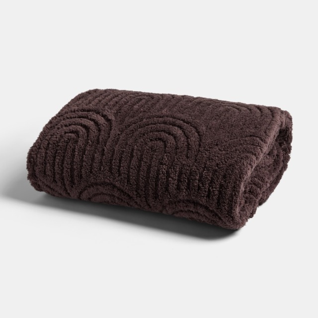 OHS Tufted Arches Teddy Fleece Throw, Coffee - 180 x 200cm - image 1