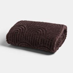 OHS Tufted Arches Teddy Fleece Throw, Coffee - 180 x 200cm - thumbnail 1