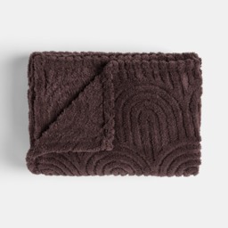 OHS Tufted Arches Teddy Fleece Throw, Coffee - 180 x 200cm - thumbnail 2