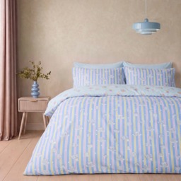 OHS Patisserie Print Reversible Duvet Cover Set, Blue - Double - thumbnail 5