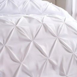 OHS Diamond Pintuck Pinch Pleat Duvet Cover Set, White - King - thumbnail 4