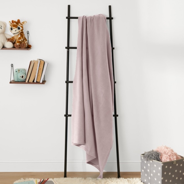OHS Plain Fleece Throw, Blush Pink - 120 x 150 cm - image 1