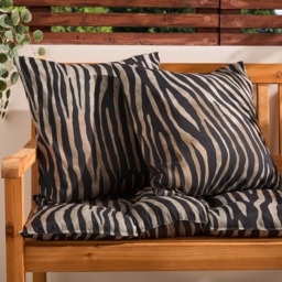 OHS Indoor/Outdoor Zebra Print Cushion Covers, Monochrome - 45 x 45cm