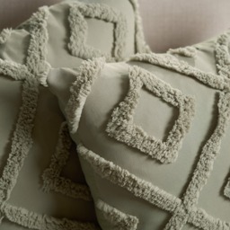OHS 2 Pack Tufted Geometric Cushion Covers, 45 x 45cm - Sage - thumbnail 3