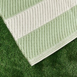OHS Stripe Print Outdoor Rug, Sage/Cream - 160 x 230cm - thumbnail 2