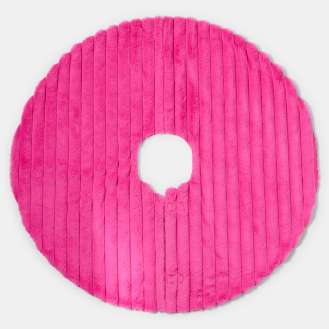 OHS Ribbed Faux Fur Christmas Tree Skirt - Hot Pink - image 1