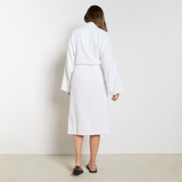 OHS 100% Cotton Towelling Dressing Gown, Adults - White - thumbnail 2