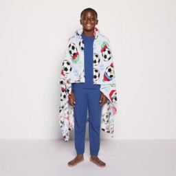 OHS Kids Christmas Football Print Hooded Blanket - Charcoal - thumbnail 2