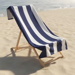 OHS Vertical Stripe Beach Towel - Navy - thumbnail 2