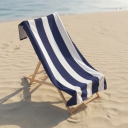 OHS Vertical Stripe Beach Towel - Navy - thumbnail 1