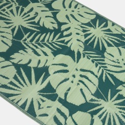 OHS Palm Print Reversible Outdoor Rug, Green - 170cm - thumbnail 5