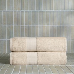 OHS 100% Cotton 2 Jumbo Bath Sheets - Beige