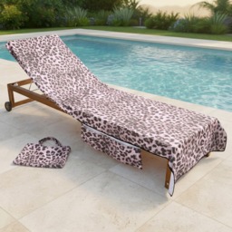 OHS Leopard Print Beach Towel in a Bag - Monochrome - thumbnail 1