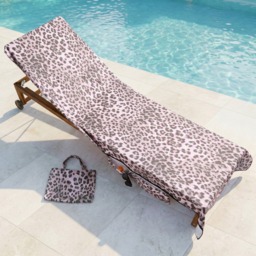 OHS Leopard Print Beach Towel in a Bag - Monochrome - thumbnail 3