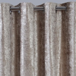 "OHS Crushed Velvet Eyelet Curtains - Natural Gold 66"" x 54""" - thumbnail 3