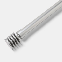 OHS 28mm Ribbed Spiral Curtain Pole, Silver - 120-220cm - thumbnail 2