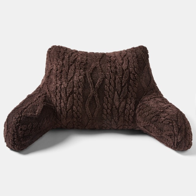 OHS Cable Knit Cuddle Cushion - Coffee - image 1