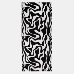 OHS Swirl Print Beach Towel - Black - thumbnail 4
