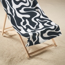 OHS Swirl Print Beach Towel - Black - thumbnail 3
