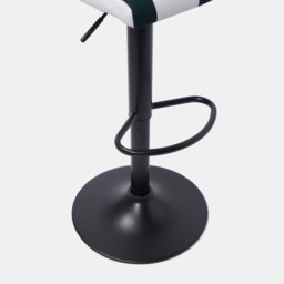 OHS Set of 2 Adjustable Striped Velvet Bar Stools - Monochrome - thumbnail 5
