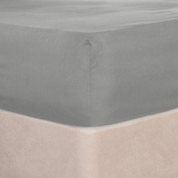 OHS Plain Dye Bed Fitted Sheet Soft Microfibre - Grey - Superking Size - thumbnail 1