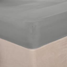 OHS Plain Dye Bed Fitted Sheet Soft Microfibre - Grey - Superking Size - thumbnail 2