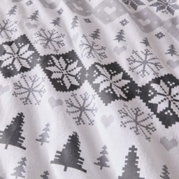 OHS Winter Fair Isle Print Brushed Cotton Flannelette Duvet Cover Set, White/Grey - Double - thumbnail 5