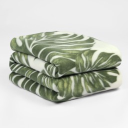 OHS Tropical Print Fleece Throw - Green - thumbnail 2