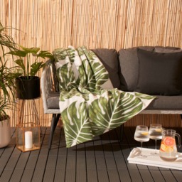 OHS Tropical Print Fleece Throw - Green - thumbnail 1