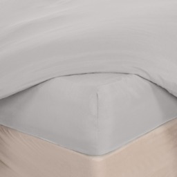 OHS Plain Dyed Deep Fitted Sheet, Silver - Super King - thumbnail 4