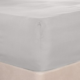 OHS Plain Dyed Deep Fitted Sheet, Silver - Super King