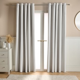 "OHS Woven Texture Eyelet Ultra Blackout Curtains, Cream - 90 x 90"""
