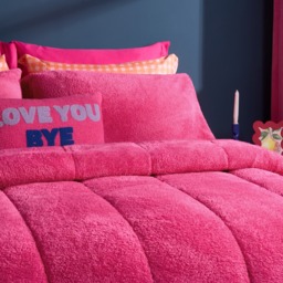 OHS Teddy Coverless 10.5 Tog Duvet Set, Hot Pink - Double - thumbnail 3