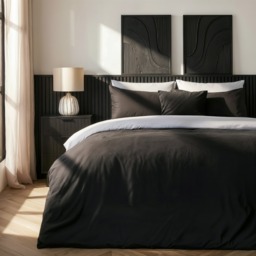 OHS Reversible Duvet Cover Set, White Black - Single - thumbnail 2