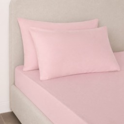 OHS Brushed Cotton Fitted Sheet, Blush - Double