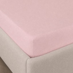 OHS Brushed Cotton Fitted Sheet, Blush - Double - thumbnail 2