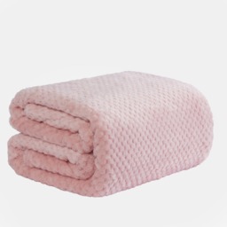 OHS Waffle Mink Throw Single, Blush Pink - 125 x 150cm - thumbnail 2
