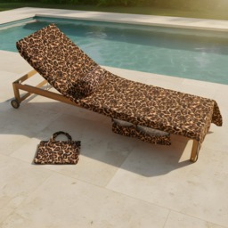 OHS Leopard Print Inflatable Beach Bolster Pillow - Natural - thumbnail 5