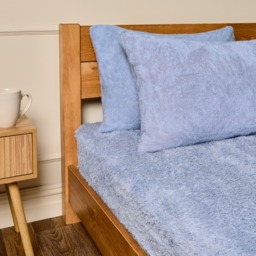 OHS Teddy Fleece Fitted Sheet, Dusky Blue - Single