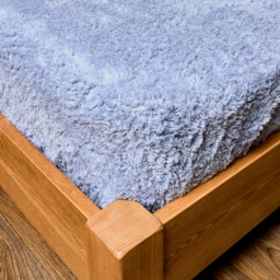 OHS Teddy Fleece Fitted Sheet, Dusky Blue - Single - thumbnail 2