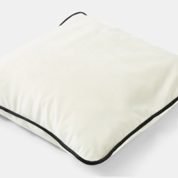 OHS Matte Velvet Piped Edge Cushion Covers, Cream - 55 x 55cm - thumbnail 4
