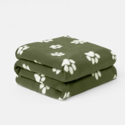OHS Pet Paw Print Fleece Throw - Green - thumbnail 5