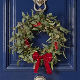 OHS Berry and Bow Wreath - Burgundy - thumbnail 1