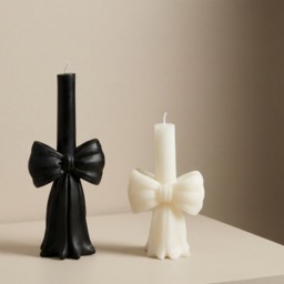 OHS 2 Pack Bow Candle - Black/White