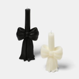 OHS 2 Pack Bow Candle - Black/White - thumbnail 3